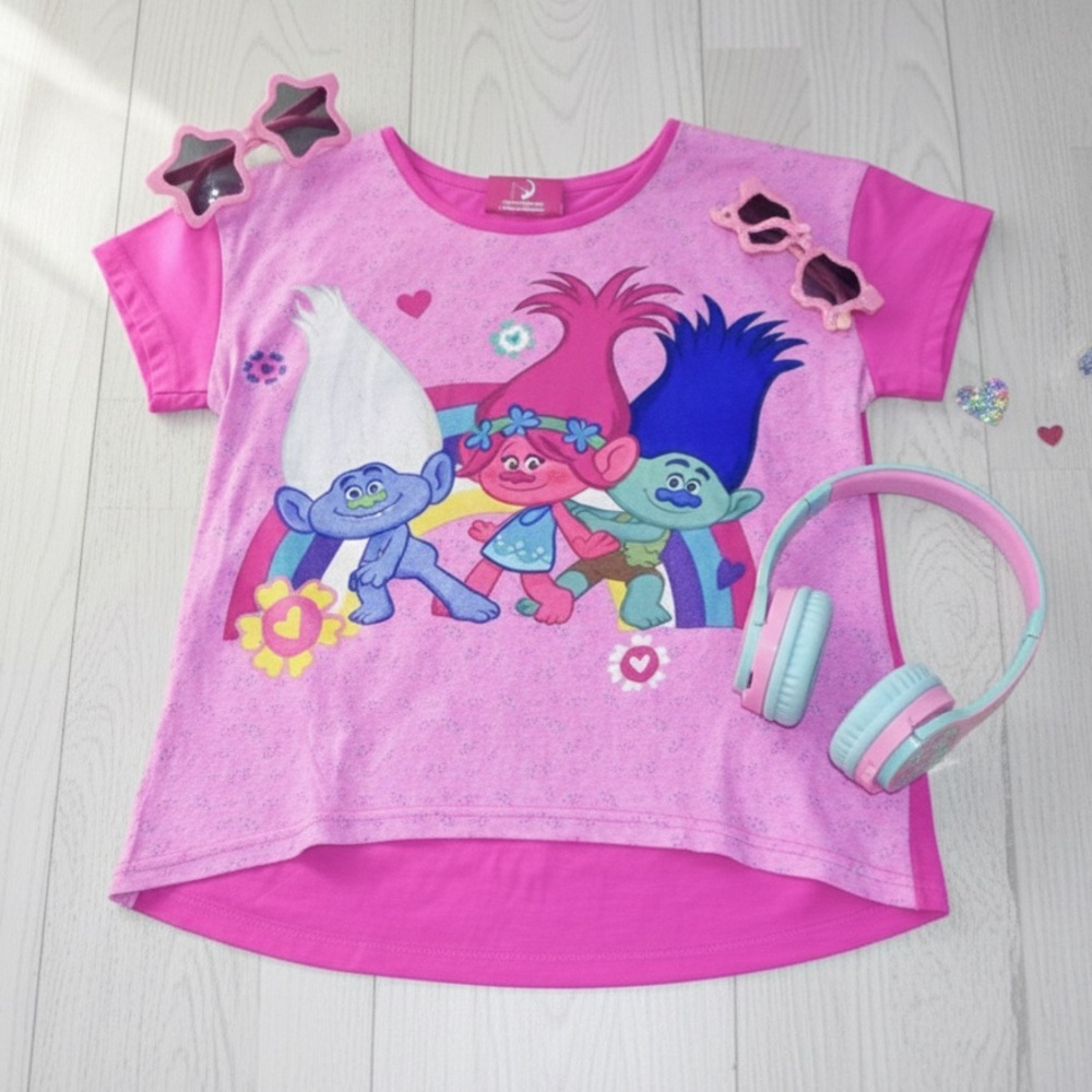 Girls Trolls Short Sleeve Pajama Top - Picture 1 of 8